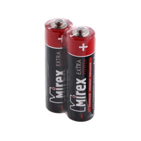 Батарейка солевая Mirex, AA, R6-2S, 1.5В, спайка, 2 шт. Ош