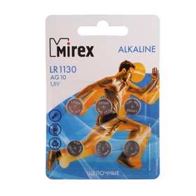 Батарейка алкалиновая Mirex, LR1130, AG10, 1.5В, блистер, 6 шт Ош