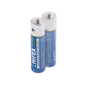 Батарейка алкалиновая Mirex, AAA, LR03-2S, 1.5В, спайка, 2 шт. Ош