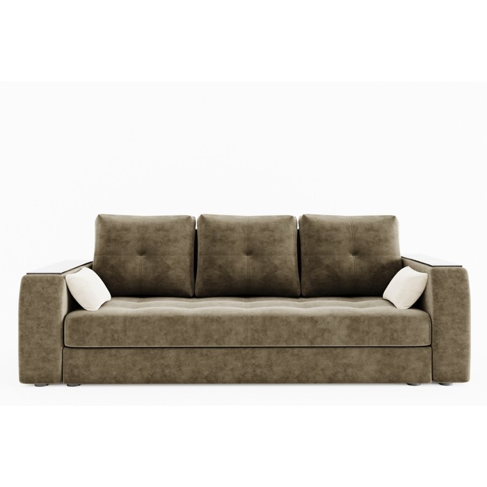 Прямой диван «Сенатор 1», механизм пантограф, велюр, цвет селфи 03 / селфи 01