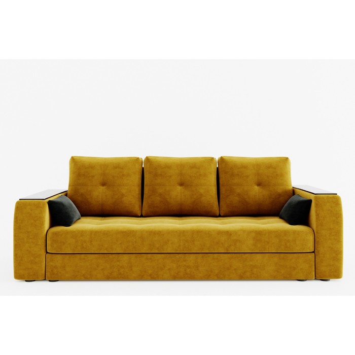 Прямой диван «Сенатор 1», механизм пантограф, велюр, цвет селфи 08 / селфи 07
