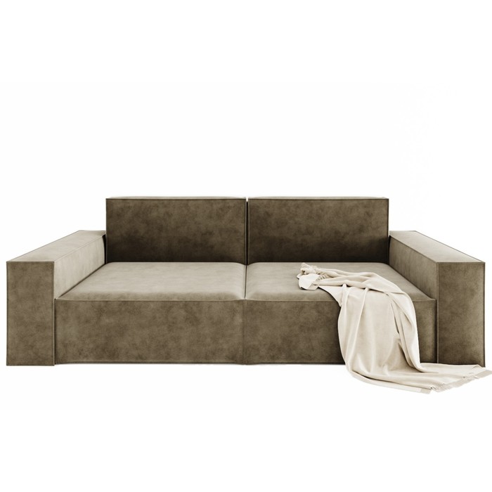 Прямой диван «Хилтон 1», механизм выкатной, велюр, цвет селфи 03