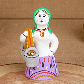 Сувенир «Баба с ведрами», 8×7×13 см, каргопольская игрушка