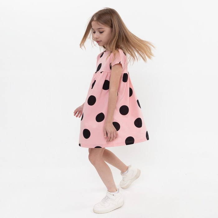 

Платье для девочки, цвет розовый/горох, рост 98 см