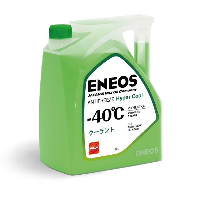 Антифриз ENEOS Hyper Cool -40 C, зелёный, 5 кг антифриз eneos hyper cool 40 c зелёный 20 кг