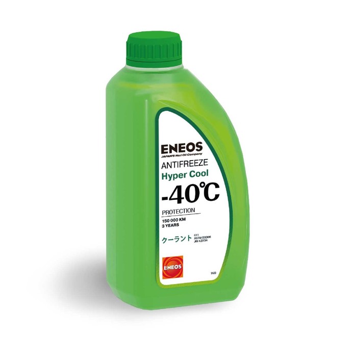 Антифриз ENEOS Hyper Cool -40 C, зелёный, 1 кг жидкость охлаждающая низкозамерзающая eneos antifreeze ultra cool 40c 1 кг