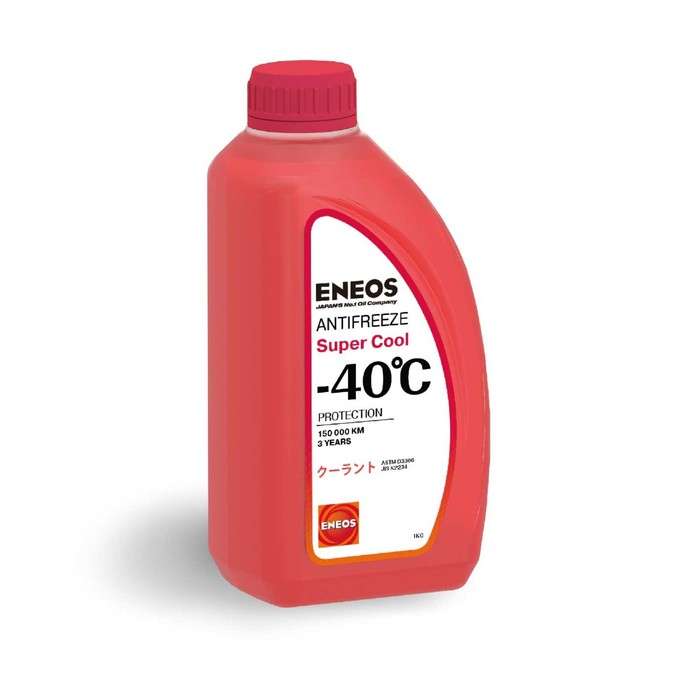 Антифриз ENEOS Super Cool -40 C, красный, 1 кг жидкость охлаждающая низкозамерзающая eneos antifreeze ultra cool 40c 1 кг