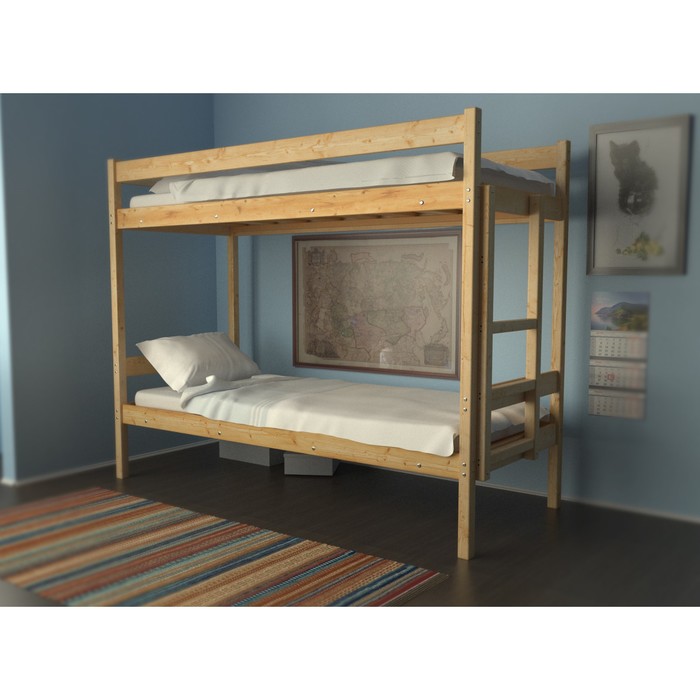 Двухъярусная кровать «Дюна», 70 × 190 см, массив сосны кровать двухъярусная из сосны ellis 90 x 190 см белый