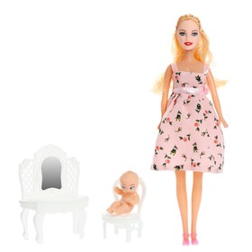 Кукла-модель «Беременная» с малышом, с аксессуарами, МИКС, в пакете