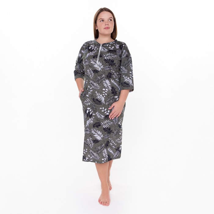 Платье женское домашнее, цвет серый, размер 50 цена и фото