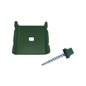 Комплект крепления, 2 предмета: кровельный саморез (5,5 × 38 мм) и скоба (40 × 35 мм), зелёный Ош