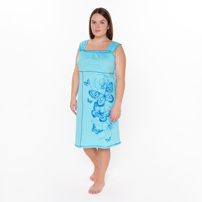 Ночная сорочка женская, цвет голубой, размер 52