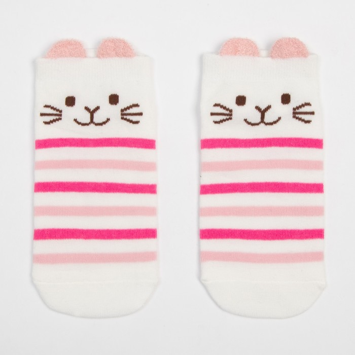 Носки детские, цвет белый/розовый, размер 16-18 (28-32)