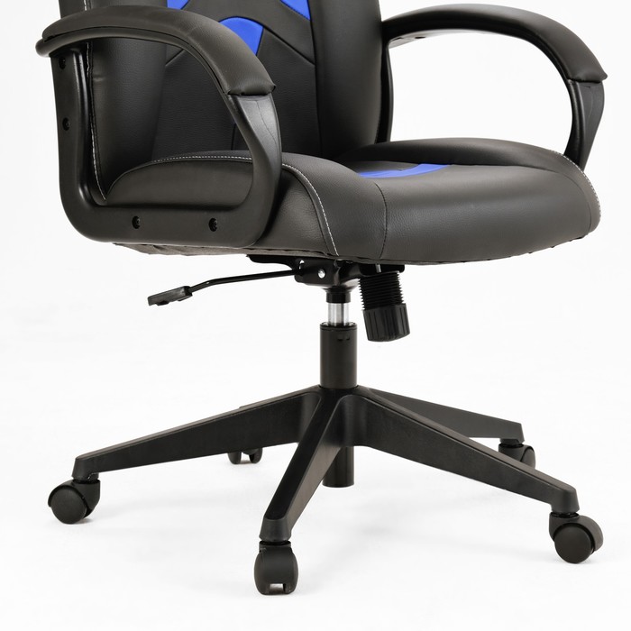 Кресло игровое Zombie 8 черный/синий, эко.кожа, крестовина пластик