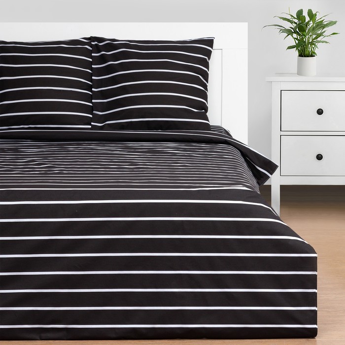 

Постельное бельё Этель 1.5сп Black stripes 143х215 см,150х214 см, 70х70 см-2 шт, 100% хлопок,поплин