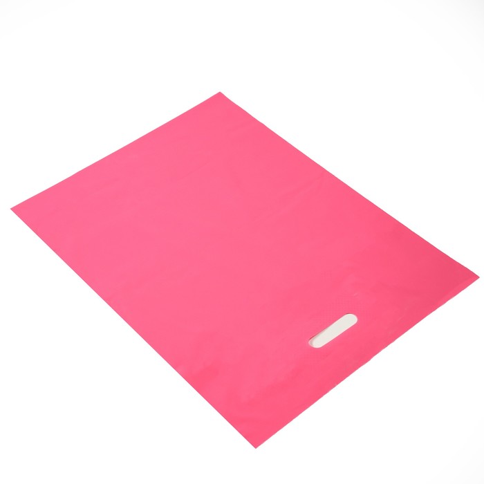 фото Пакет полиэтиленовый с вырубной ручкой, розовый 40-50 см, 60 мкм upak land