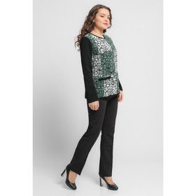 

Жакет женский, размер 56, цвет черно-зеленый