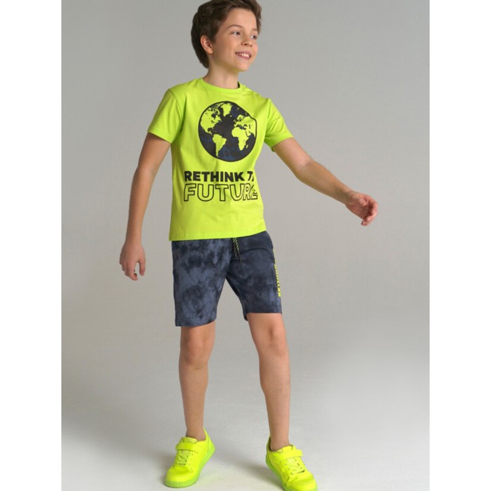 цена Комплект для мальчика: футболка и шорты, рост 128 см