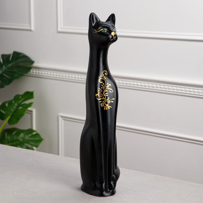 Копилка "Кошка Кира " большая, чёрная, акрил, микс