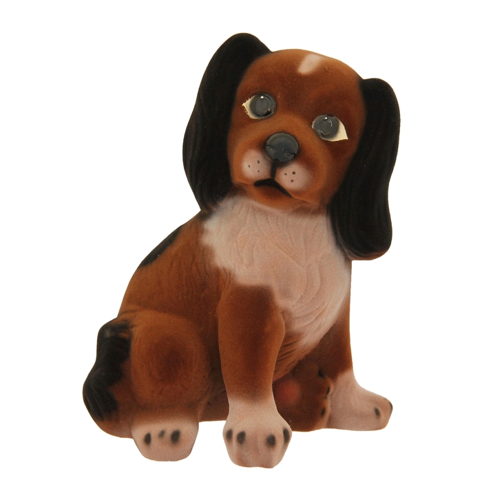 Копилка "Собака Малыш" флок, коричневая