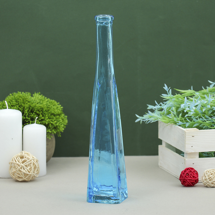 Ваза "Стрелка" четырёхгранная, голубая, 0,2 л