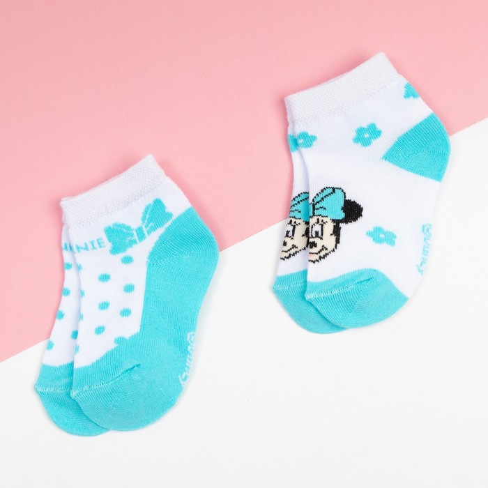 фото Набор носков "minnie mouse", disney, цвет белый/голубой, 8-10 см