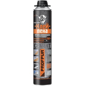 

Клей-пена PROFPUR CEMENT, под пистолет, 850 мл