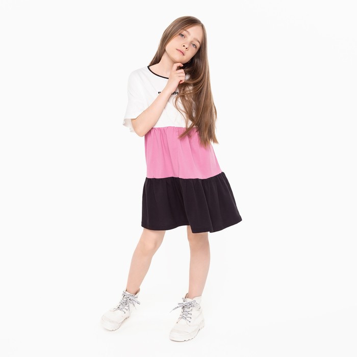 фото Платье для девочки kip-пл-21/1 полетта-1, цвет белый, рост 152 см ivashka