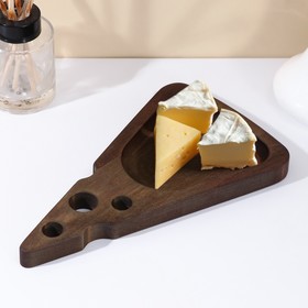 Менажница для сыра Adelica «Для подачи», 24×14×1,8 см, массив берёзы, цвет шоколадный