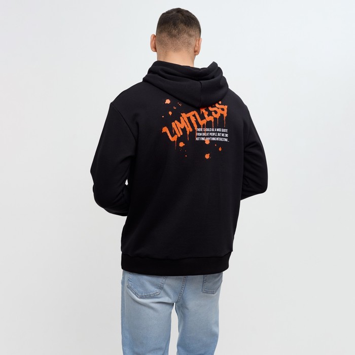 фото Худи мужское minaku "limitless", цвет чёрный, размер 56