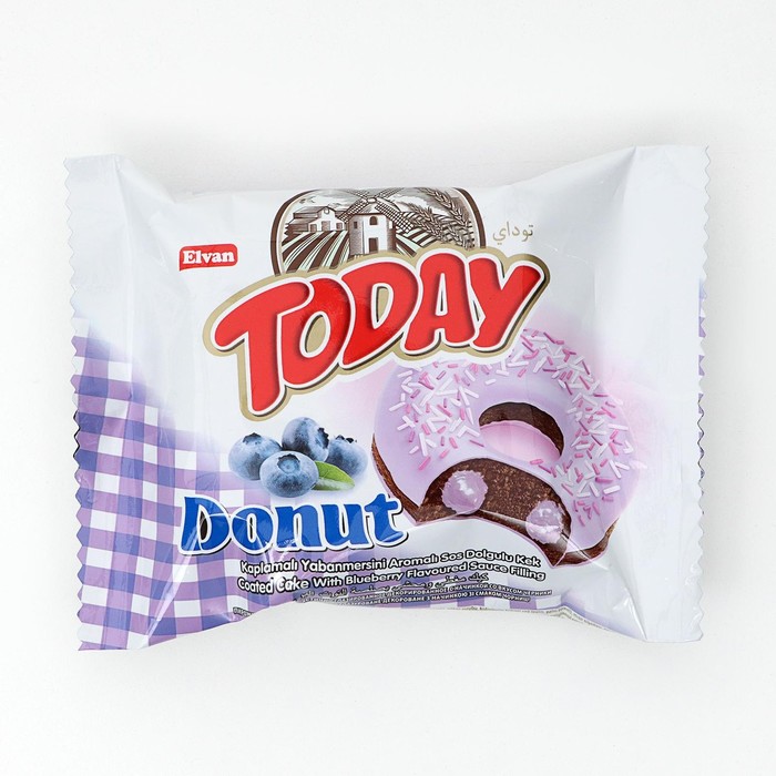 фото Набор донат кекс в глазури today donut blueberry, начинка черника, 960 г donut today