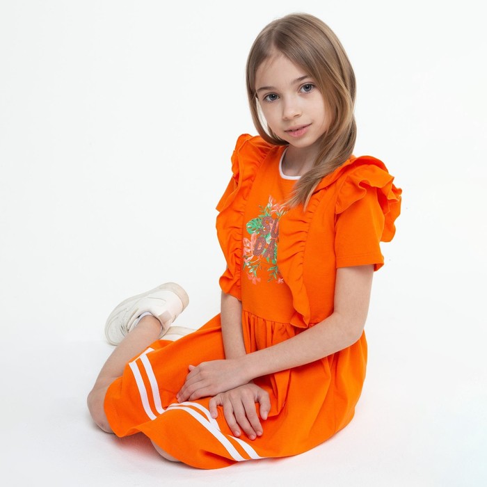 Платье для девочки, цвет оранжевый, рост 104 см