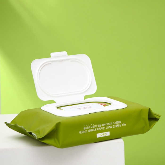 

Cалфетки для удаления макияжа "Daily Fresh Olive Cleansing Tissue", 60 шт