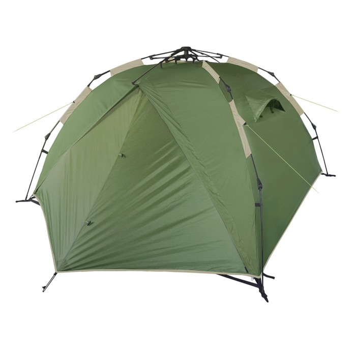 палатка быстросборная btrace flex 3 зеленый Палатка-автомат туристическая BTrace Flex 3 Pro, 3-местная, однослойная, зеленый