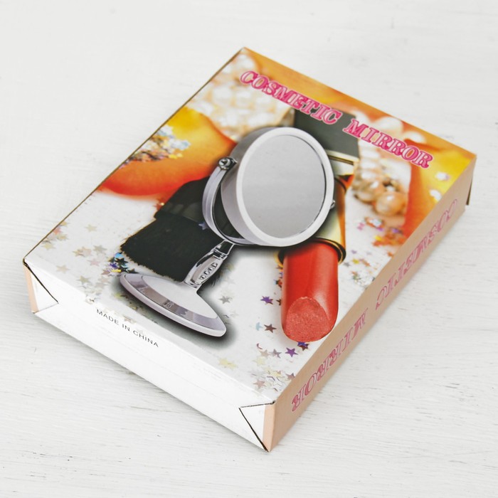 Зеркало на ножке «Элит», круглое, двустороннее, с двукратным увеличением, d=15см, цвет МИКС