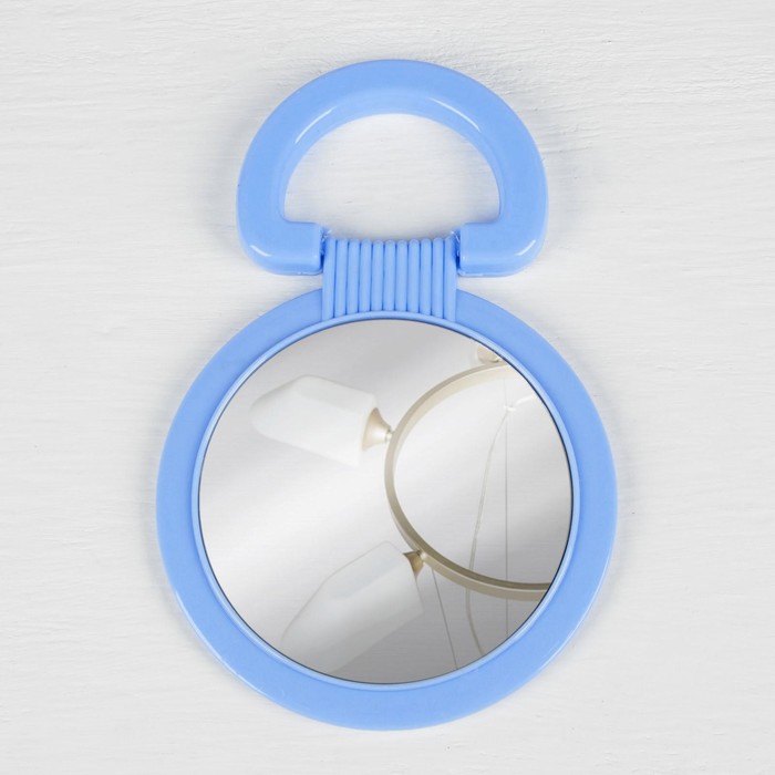 Зеркало складное-подвесное, круглое, d=7см, двустороннее, с двукратным увеличением, цвет МИКС