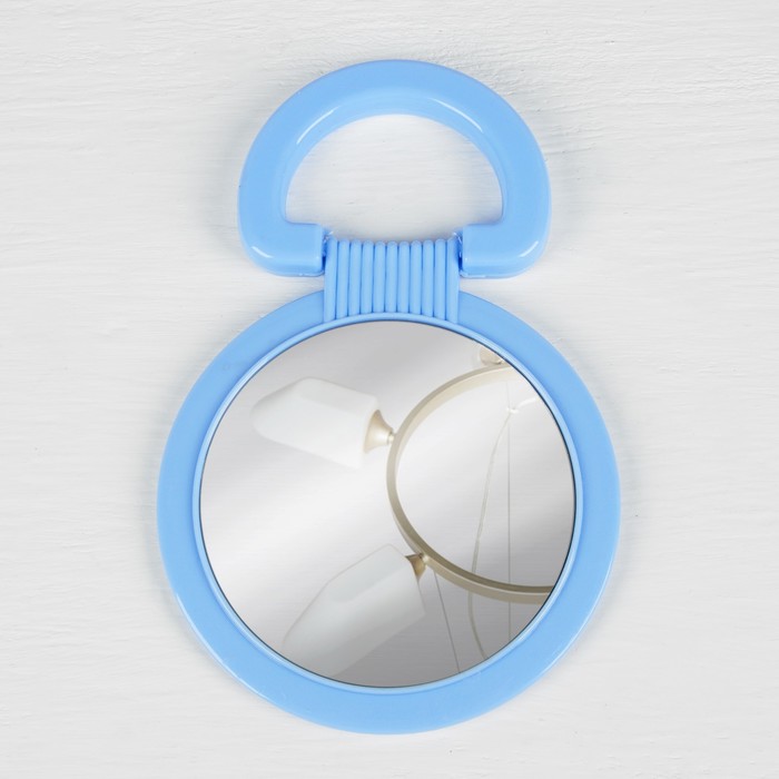 Зеркало складное-подвесное, круглое, d=9,5см, двустороннее, с двукратным увеличением, цвет МИКС