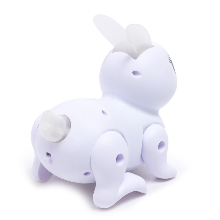 Кролик "Белый", свет и звук, работает от батареек, цвет белый