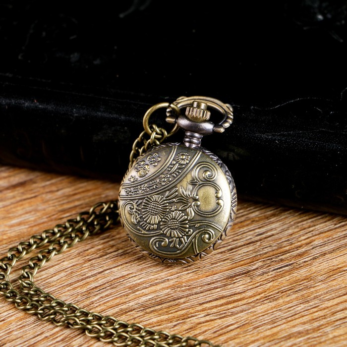 Карманные кварцевые часы «Ажур», на цепочке 80 см