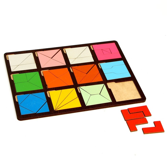 фото Развивающая доска «сложи квадрат» 2 уровень сложности нескучные игры