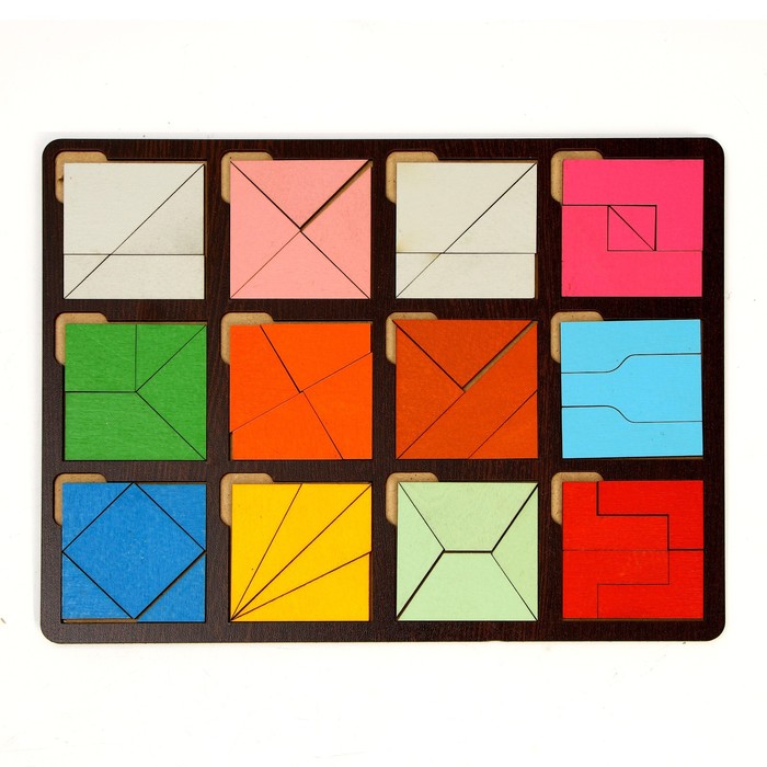 фото Развивающая доска «сложи квадрат» 2 уровень сложности нескучные игры