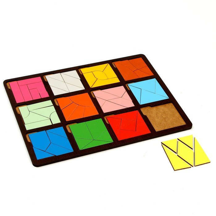 фото Развивающая доска «сложи квадрат» 3 уровень сложности нескучные игры