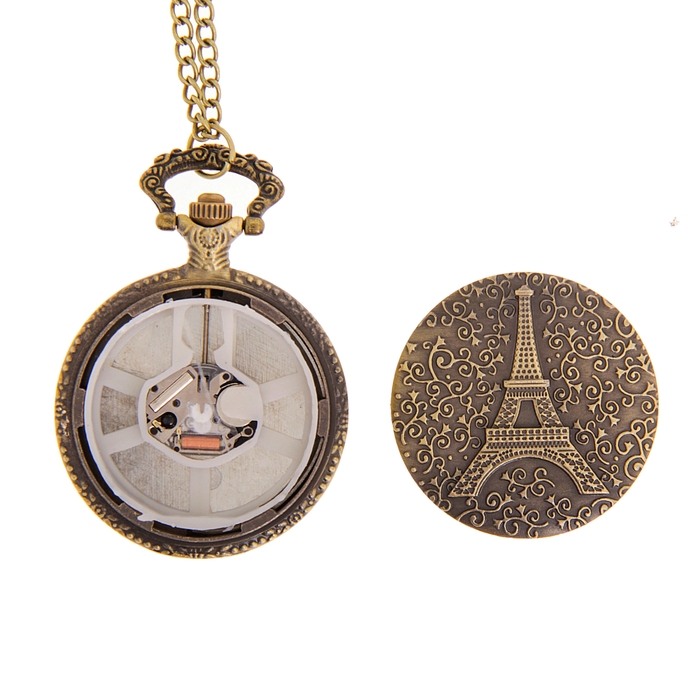 Карманные кварцевые часы «Эйфелева башня», на цепочке 80 см