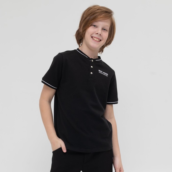 Футболка для мальчиков, рост 152 см, цвет черный футболка для мальчиков рост 152 см цвет изумрудный
