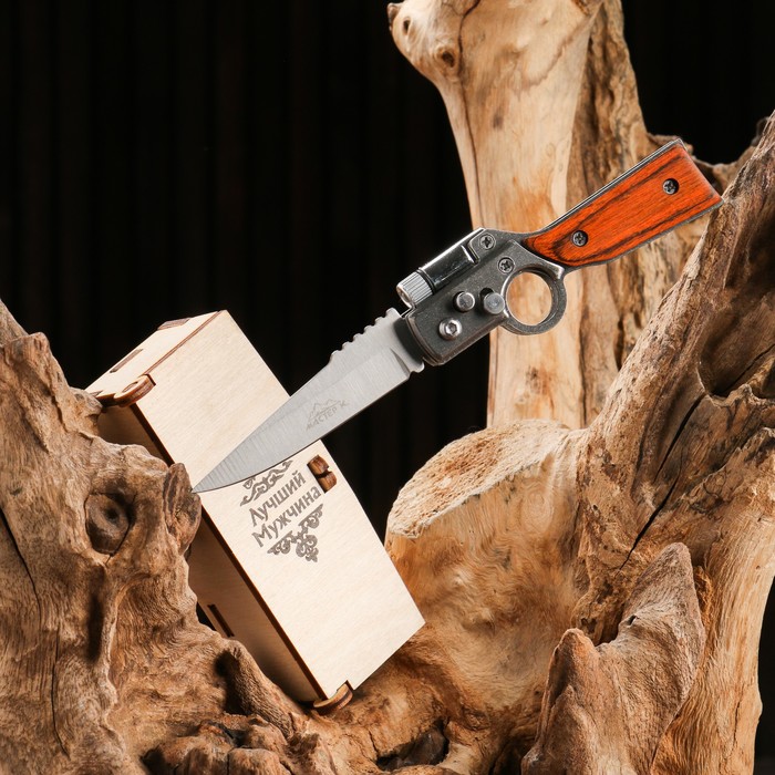 фото Нож складной "тигр" в подарочной коробке