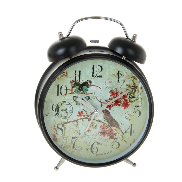 Будильник "Бабочки, птичка"