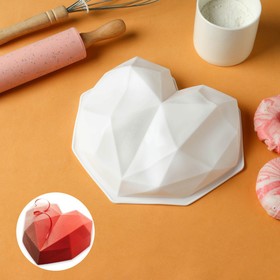 Форма для выпечки и муссовых десертов KONFINETTA «Геометрия любви», 21,5×20×6 см, цвет белый Ош