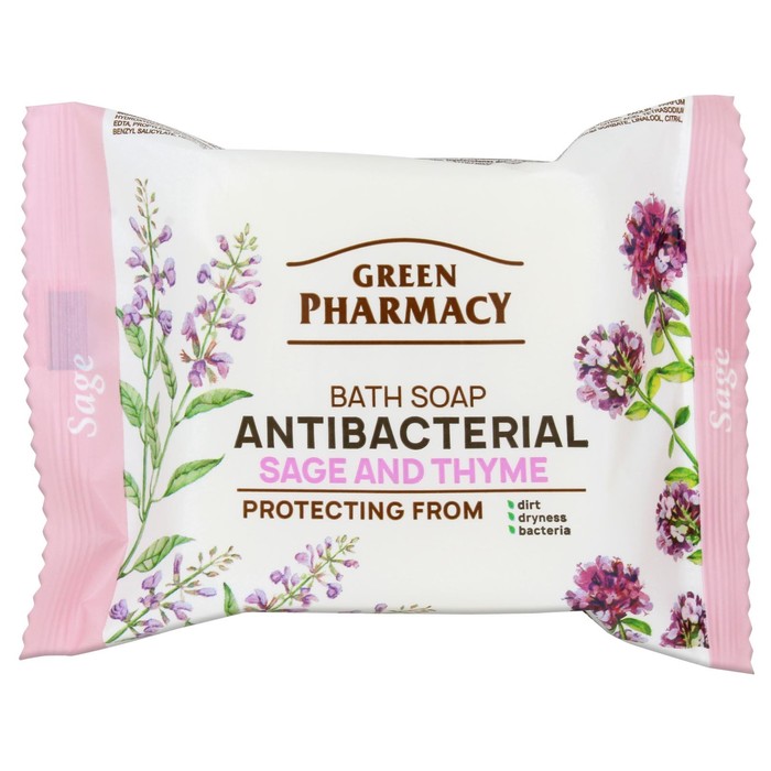 Туалетное мыло Green Pharmacy антибактериальное «Шалфей и тимьян», 100 г