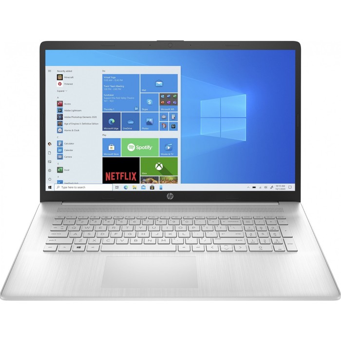 фото Ноутбук hp 17-cp0094ur, 17.3", ryzen 5 5500u, 16гб, ssd 1 тб, win10, wi-fi, bt, серебристый 794421