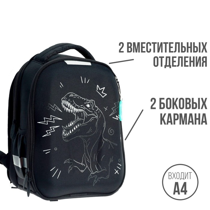 

Рюкзак каркасный 38 х 30 х 17 см, эргономичная спинка, Calligrata Probag "Динозавр" (школьный)